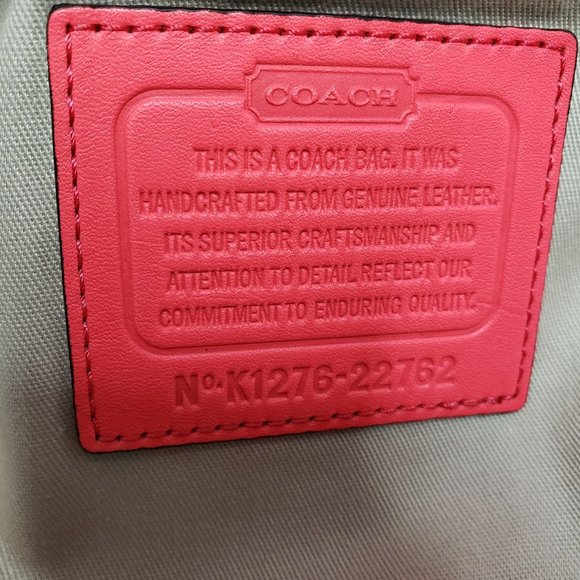 Coach Legacy Perforated Duffle Purse Coral Leather Tassel Detail Large Handbag - Picture 12 of 13